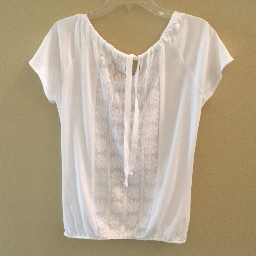 Prana Jana Floral Lace Top Short Sleeve - Picture 3 of 10